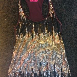 Sequin Razorback Tank